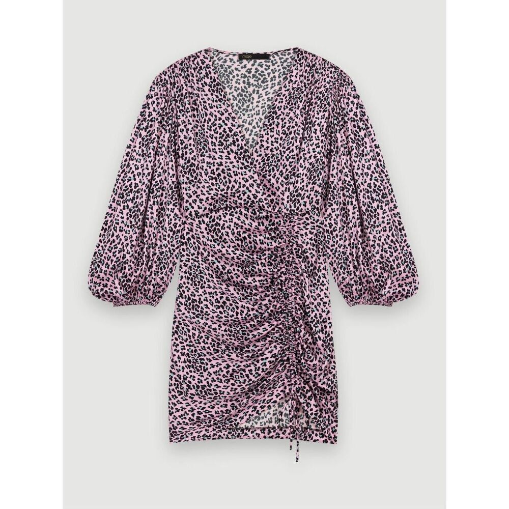 Maje Draped leopard-print dress NEW NWT